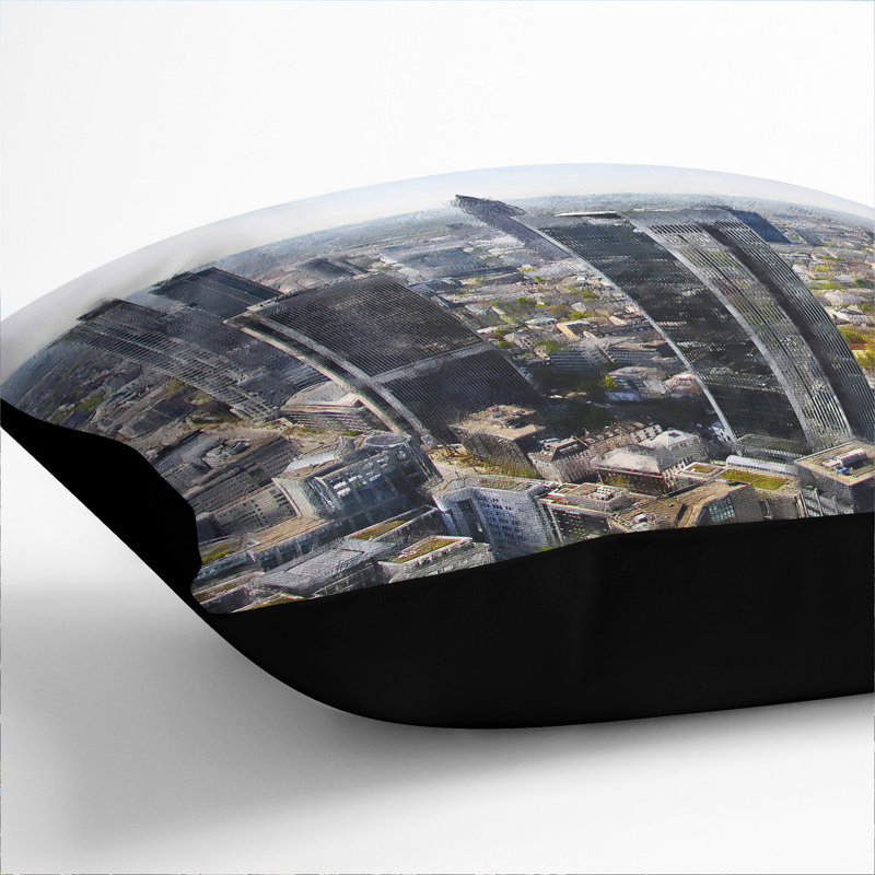 Square Cushion, 40cm H x 40cm W x 15cm D, Black