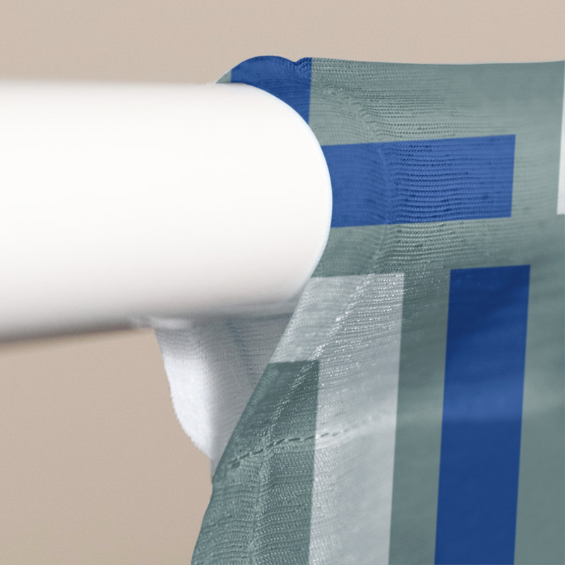 Panneau de rideau simple diaphane avec passe-tringle, Football royal de Dallas bleu royal / blanc / vert