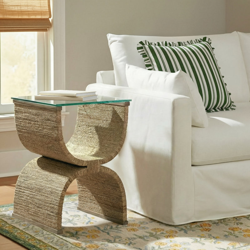 Melange Lenny Woven End Table