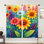 2Pcs rideaux à imprimé floral, rideau de décoration de ferme moderne à motif de fleurs colorées pour le salon chambre à coucher
