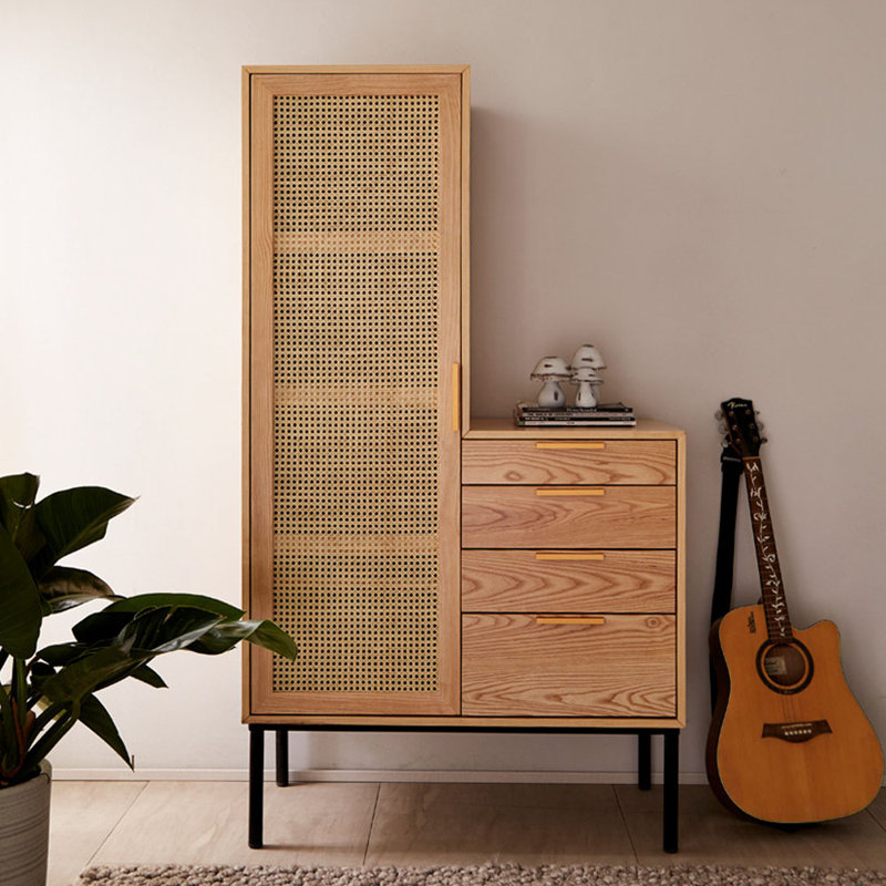 Armoire de rangement en rotin et commode