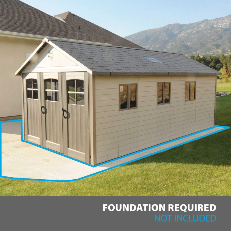 11 Ft. x 21 Ft. High-Density Polyethylene (Plastic) Steel Reinforced Outdoor Storage Shed