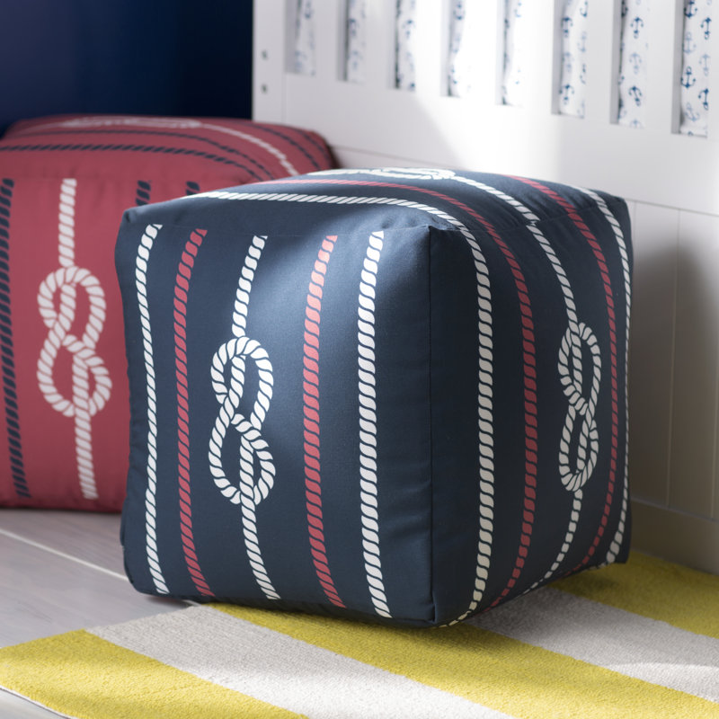 Remmington Upholstered Pouf, Navy