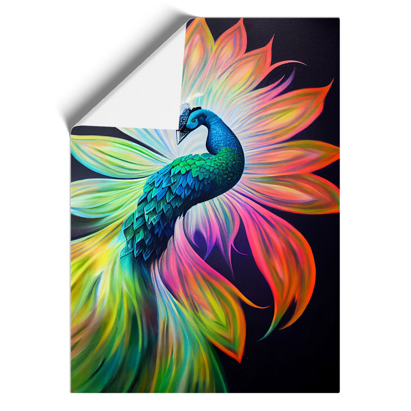 Bold Peacock Art No.1 - Wall Art, 29.7cm H x 21cm W, Paper, No Matte