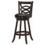 2 tabourets de bar pivotants Cappuccino - finition bois, siège rembourré noir, crée une atmosphère de salle à manger relaxante 2 tons, coussin de siège, élégant et élégant