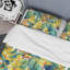 Ensemble de housse de couette en microfibre jaune / bleu 3 pièces
