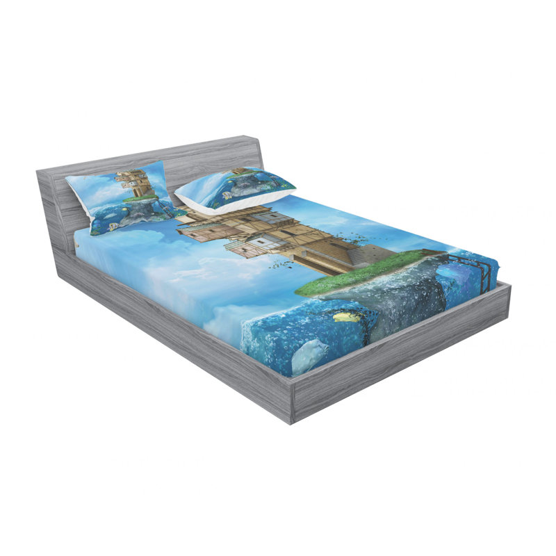 Ensemble de draps Fantasy Fisherman House, Ensemble de drap pour grand lit avec drap-housse