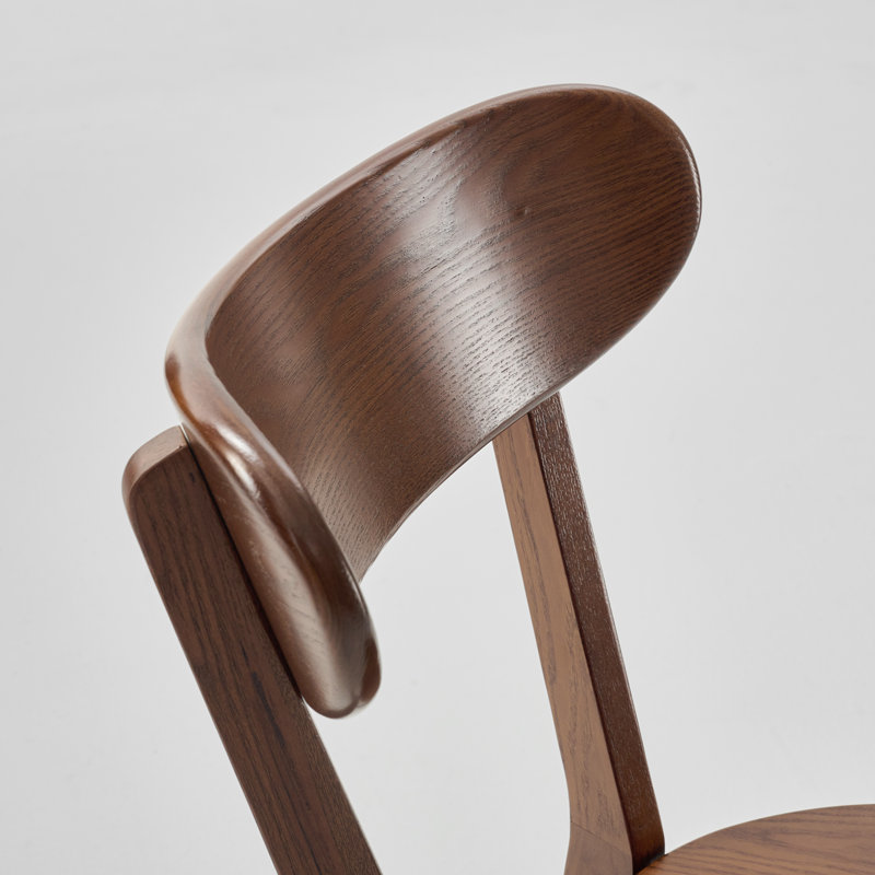 Ensemble de 4 chaises d'appoint 100% chêne massif H 17,7 po, 4, Cendre et teinture brune
