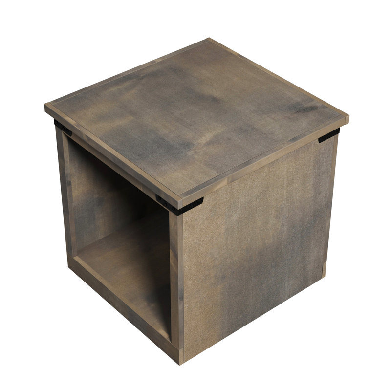 Rustic Side Table 24", Alder, No Assembly, Forged Iron Augmentation 24 Inch Table, Finish, Optimization