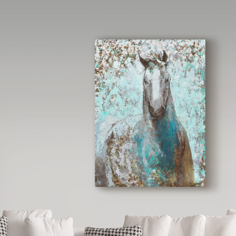« cheval i », reproduction de peinture à l’acrylique sur toile tendue, H 19 po x l 14 po x P 2 po