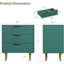 Commode cannelée en bois avec poignées et pieds en métal pour la chambre à coucher, le salon et le couloir