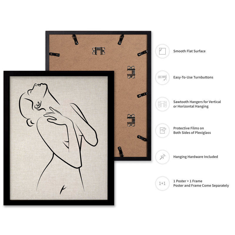 Contour de femme n ° 1, Black Framed, Poster, 11"H x 14"W