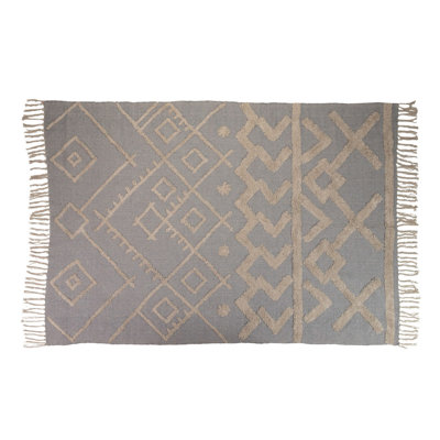 Geometric Cotton Hand Woven 160cm X 230cm Area Rug
