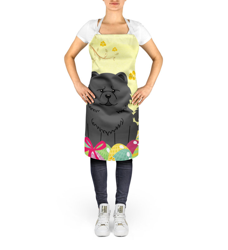 Tablier œufs de pâques, Jaune / noir, Chow-chow