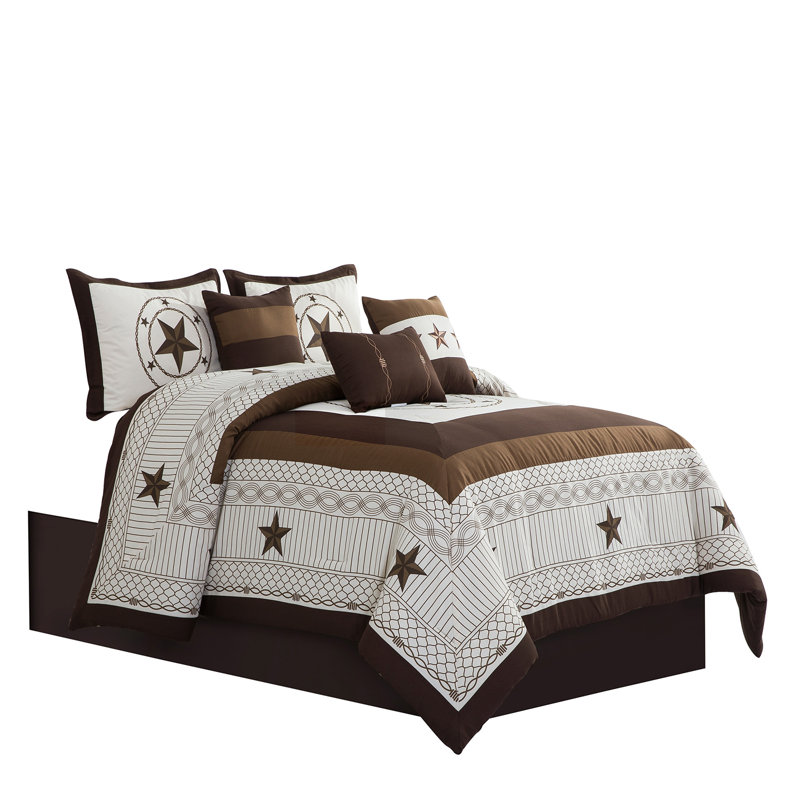 Microfiber 7 Piece Comforter Set, King Comforter + 6 Additional Pieces 