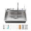 Robinet rétractable à simple cuve d'évier de cuisine 304 33 "x 22" Baleine Cascade Lavabo en acier inoxydable avec accessoires de lave-vaisselle