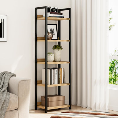Free Standing 5 Tier Bookshelf,Home Office Bookcase Shelf Storage Organizer,Suitable for Multiple Scenes