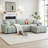 110" Modular L-Shape Sectional Sofa - Boucle Fabric with Pull-Line Design, Movable Ottoman & 330 lb Capacity - 4-Seater-1489094817