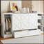 Lit escamotable simple avec tablettes de chevet et garde-robe