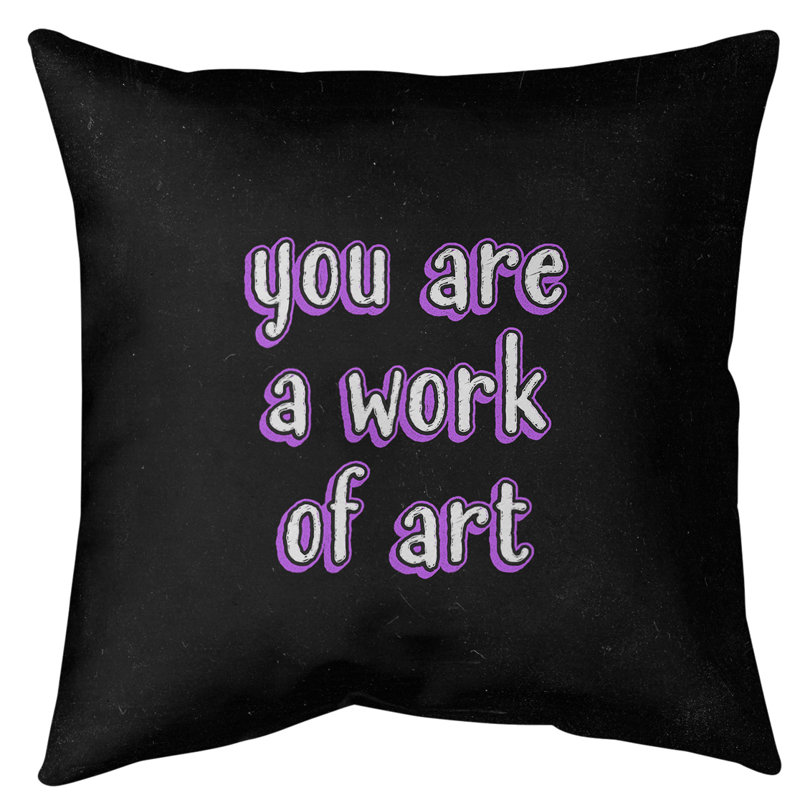 Coussin de sol œuvre d’art, H 28 po x l 28 po, Violet