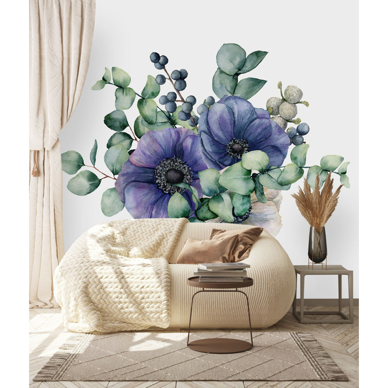 Peel & Stick Floral Wall Mural, 100" W x 100" L