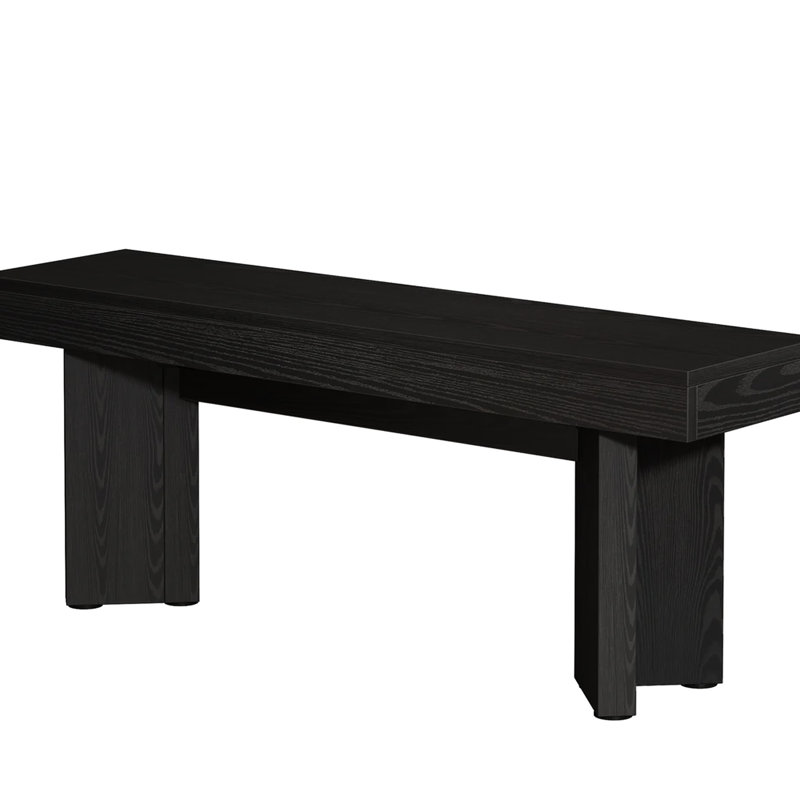 Triangular Foot Design Kitchen Table Bench,Entryway Shoe Storage, Black
