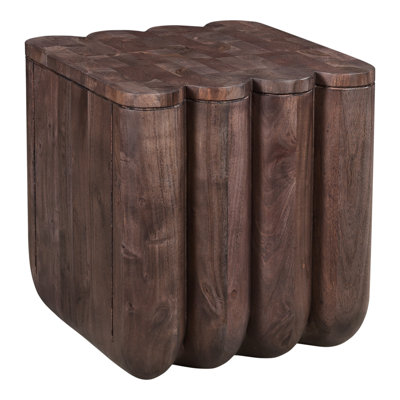 Arine Solid Wood Block End Table
