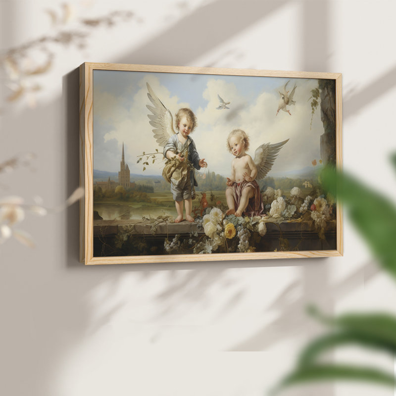 Angels From Above-XXIV - Reproduction encadrée - Restickable, H 8 po x l 10 po, Encadré naturel