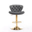 Ensemble de 2 tabourets de bar, avec repose-pieds chromé et base pivotante réglable en hauteur, revêtement en velours et pieds réglables. Tabouret de bar simple.-1952562933