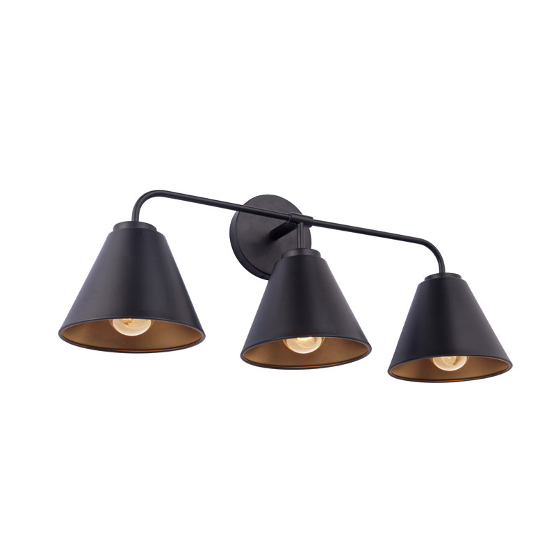 Éclairage pour salle de bain 3 lumières Emeilia, Noir mat