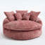 Fauteuil de 55 po de long en mousse de polyester, fauteuil rond surdimensionné, canapé-lit moderne moelleux pour le salon et la détente