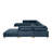 34.00×178.00×133.50 Inch Large Corduroy Modular Sectional Sofa, Customizable Layout & Adjustable Back Support, Corduroy Upholstered Couch With Wooden Legs For Living Room  Dark Blue-1260685729
