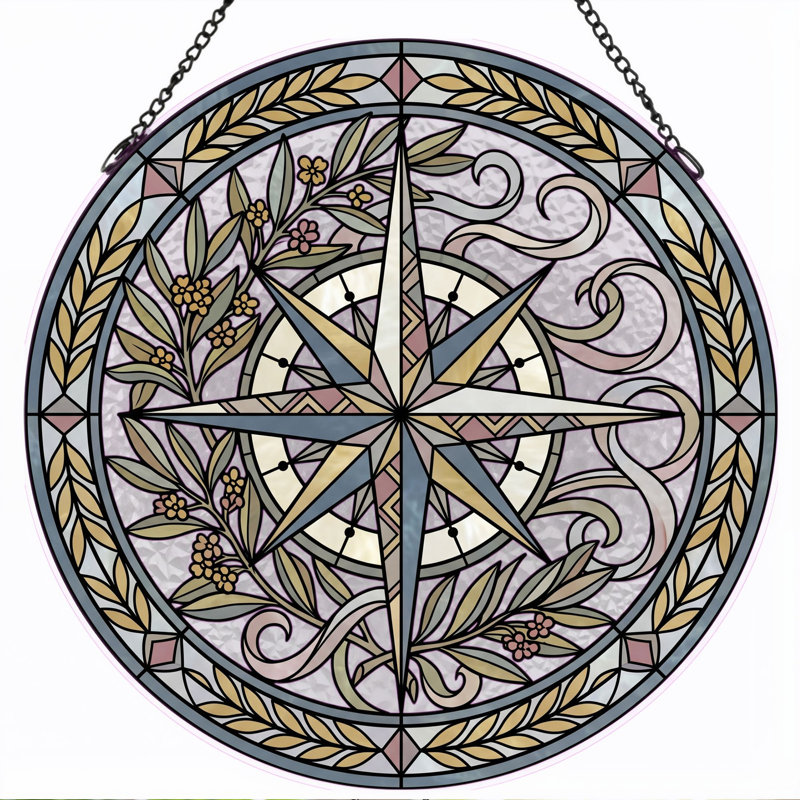 Vitrail Compass Rose, 7.8"H