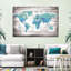«Aged World Map XXX», reproduction sur toile-2104707031