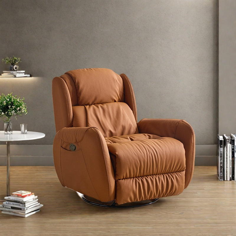 Chaise de loisir en cuir naturel écologique, Orange