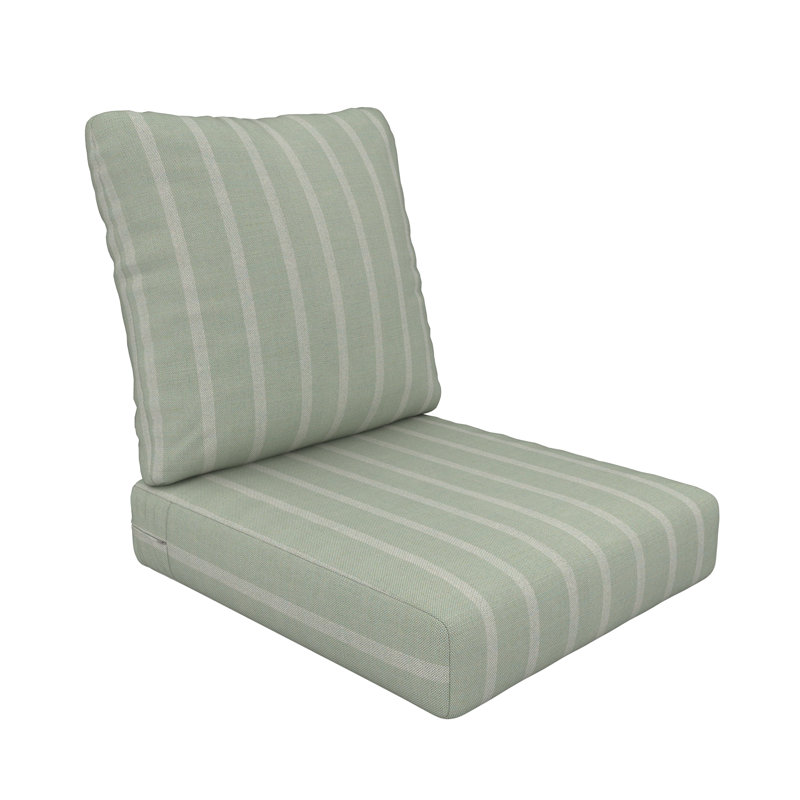 Amala Sunbrella® Outdoor Deep Seating Lounge Chair Seat/Back Cushion, Sunbrella Unwind Rainwashed