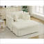 Chaise longue minimaliste en velours côtelé beige de 47,7 po avec repose-pieds mobile et amp; 2 coussins | 1 place | Compact-158430349