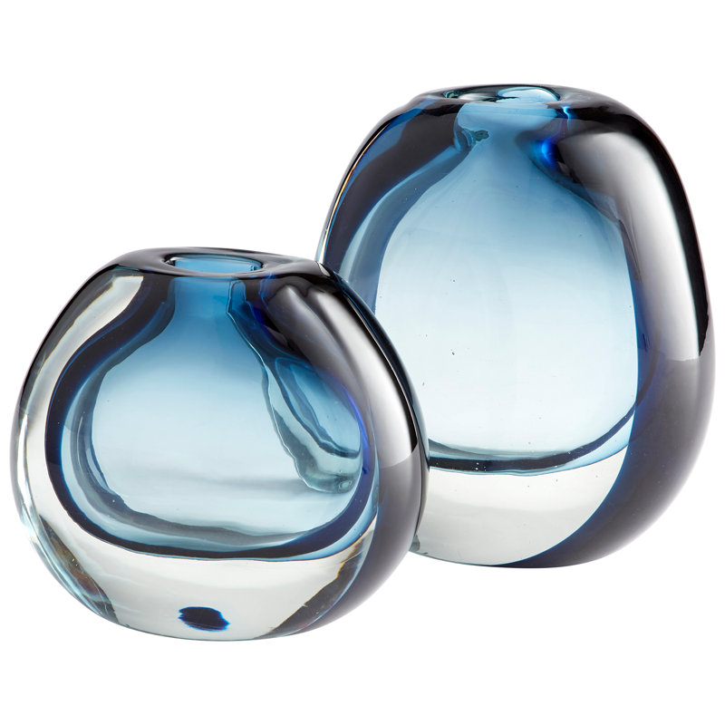 Jacinta Glass Table Vase, 8" H x 7.25" W x 4.25" D