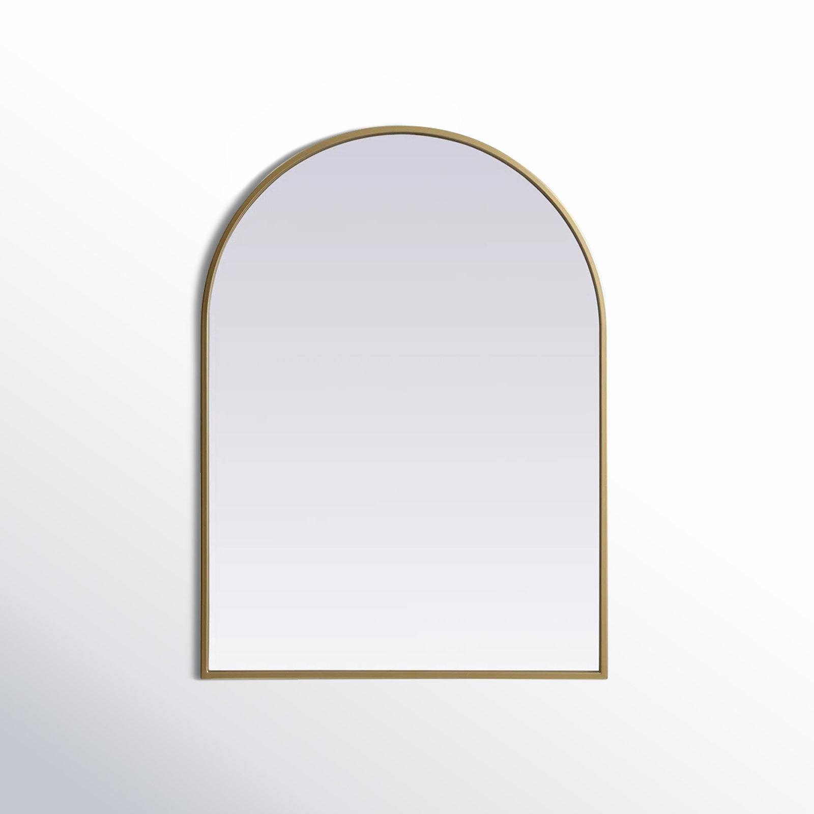 Sabine Metal Arch Wall Mirror, 30" x 22", Brass