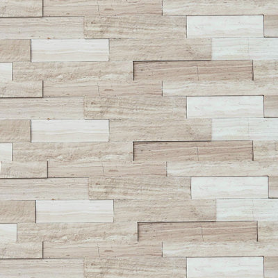 White Oak Marble 3D 6" X 24" Legderstone Panel