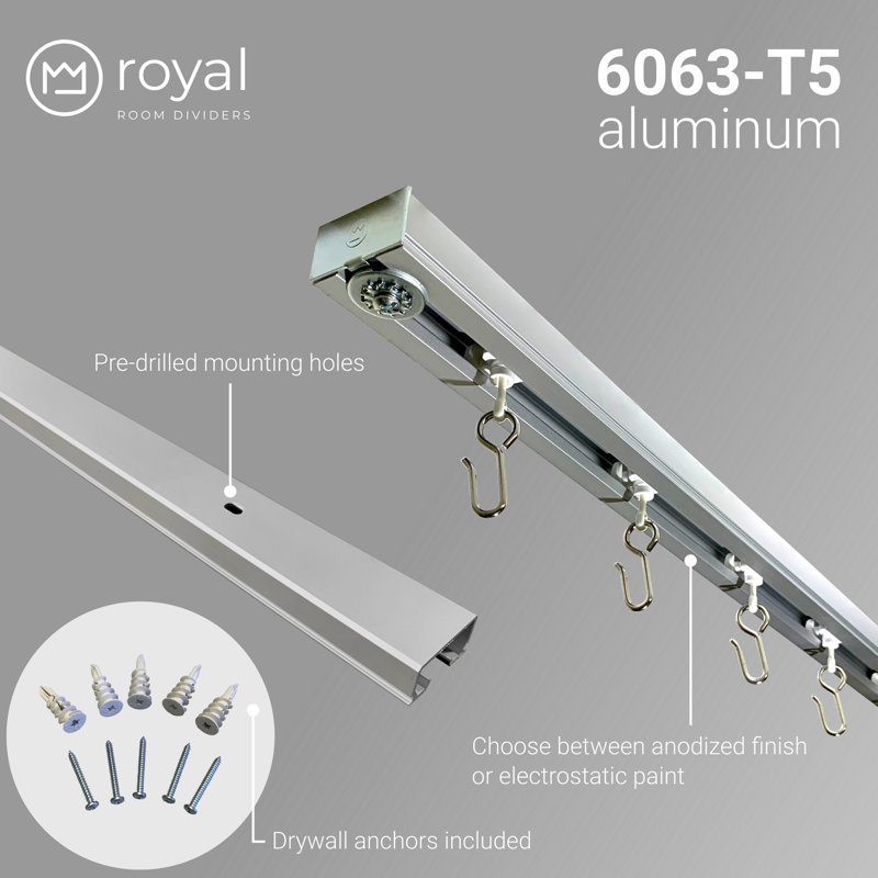 Rail diviseur 2 pièces Schenevus, rail d'angle, anodisé satiné, Satin anodisé, H 0,75 po x l 30 po x P 1 po