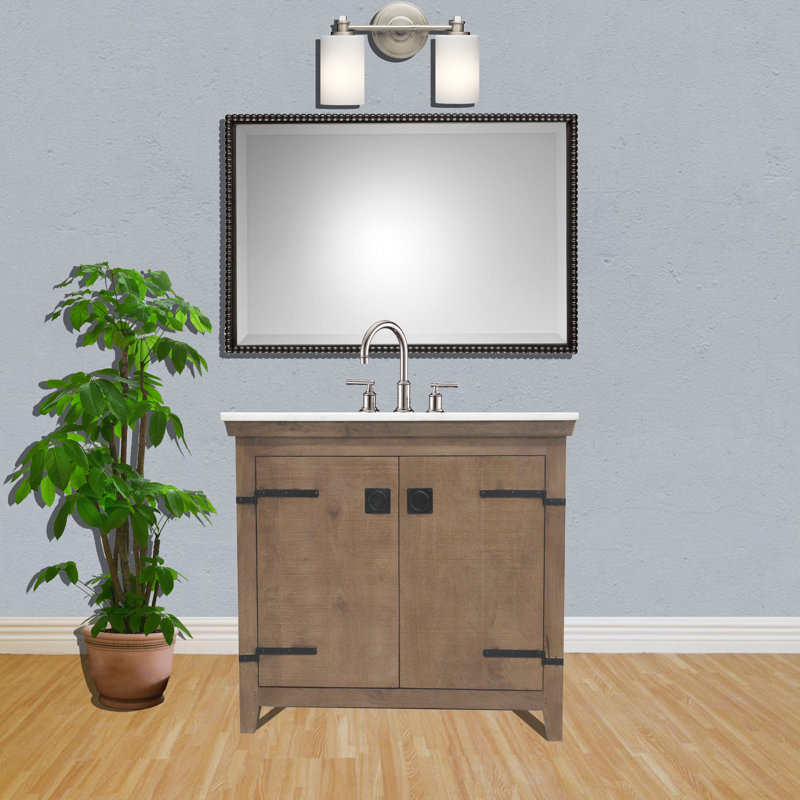 Ensemble de meuble-lavabo simple 36 po Ono, Naturel, Blanc