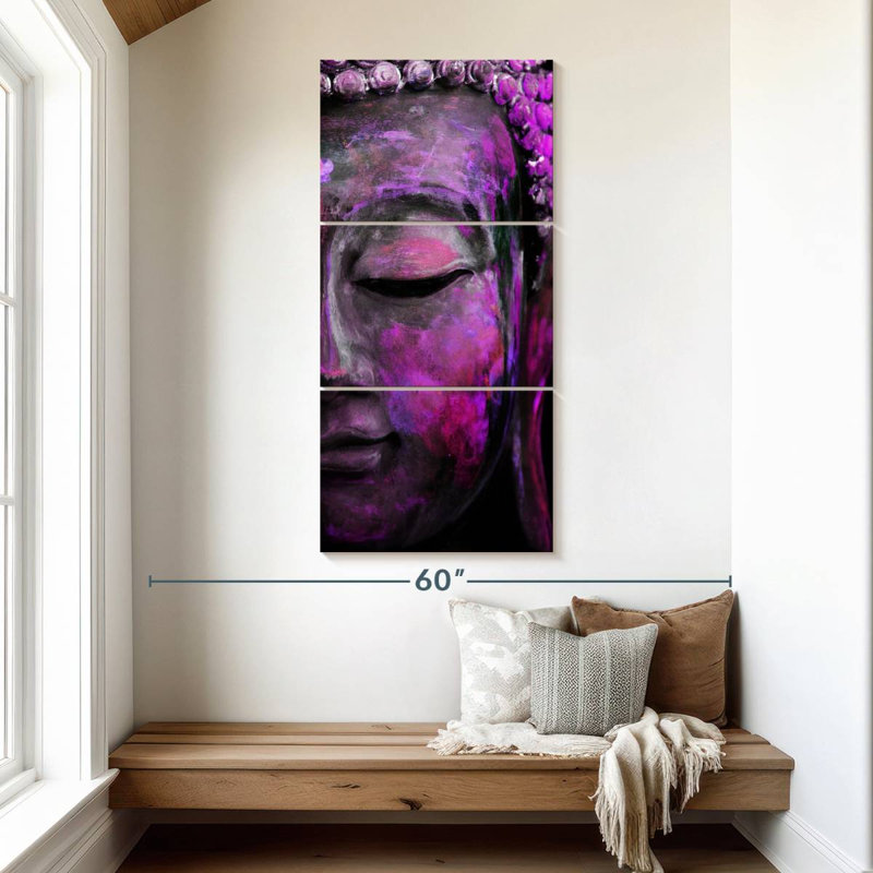 Visage de Bouddha, H 52 po x l 24 po