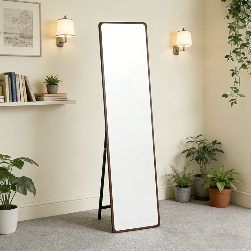 Rectangle Floor Mirror, Walnut