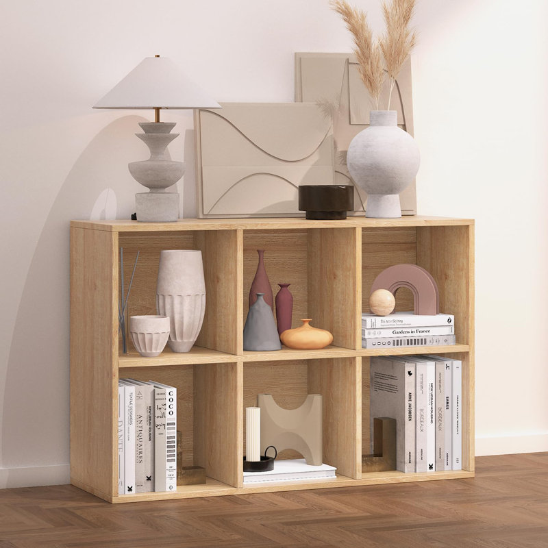 Organisateur de rangement à 6 cubes, bibliothèque avec panneau arrière épaissi, armoire de rangement à tablette ouverte, verticale ou horizontale