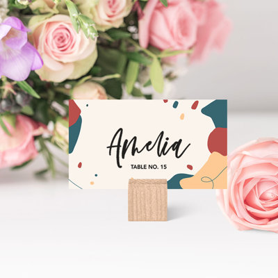 Cartes de place abstraites en terre cuite pour tables de mariage, places assises pour porte-nom, paquet de 60