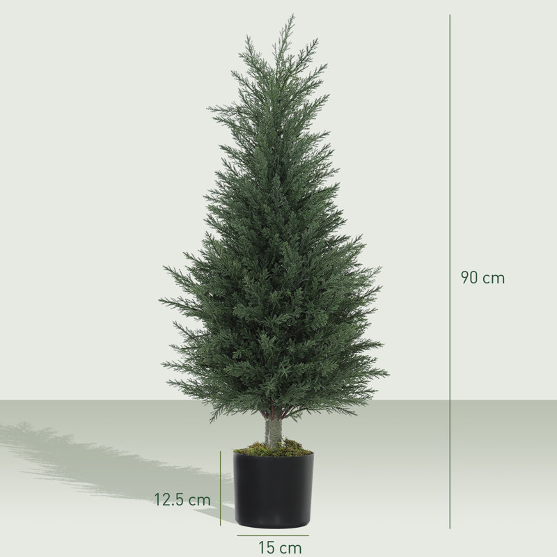 90cm Faux Cypress Plant in Plastic / Acrylic Pot