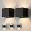 Ensemble de 2 appliques murales à DEL en aluminium, lumière carrée noire moderne et étanche pour éclairage intérieur et extérieur (ensemble de 2)-879909532
