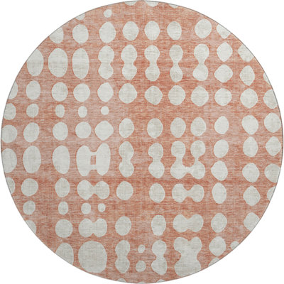 Premium Machine Washable Prisco Salmon Rug