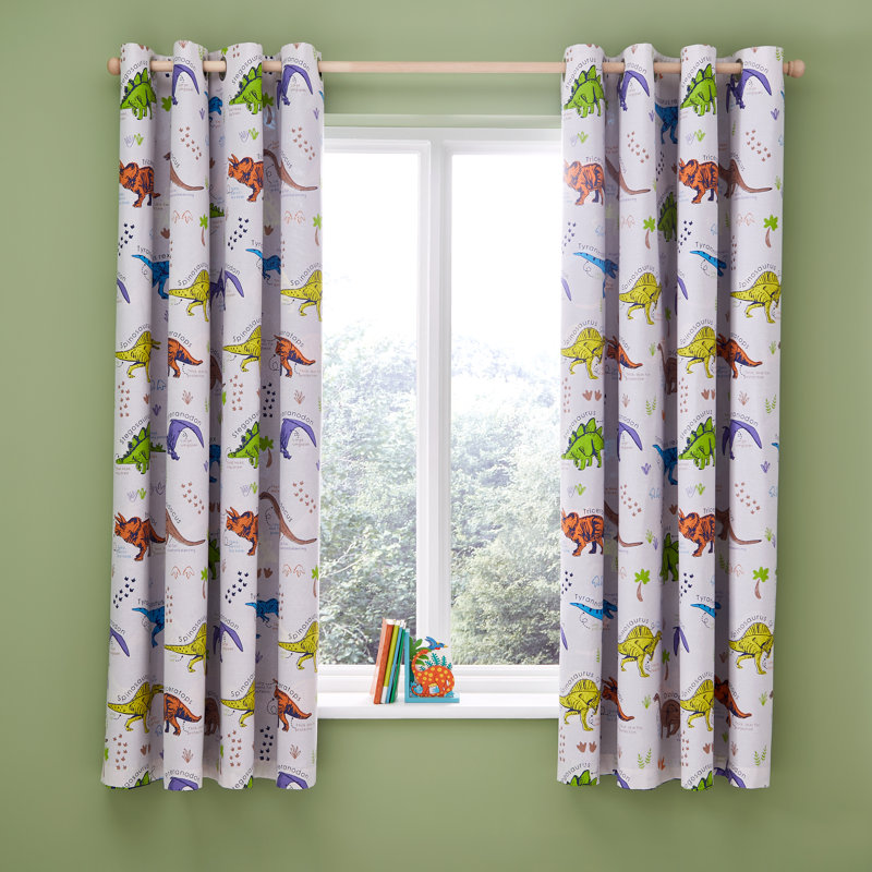 Prehistoric Dinosaurs 66x72 inch Reversible Curtains